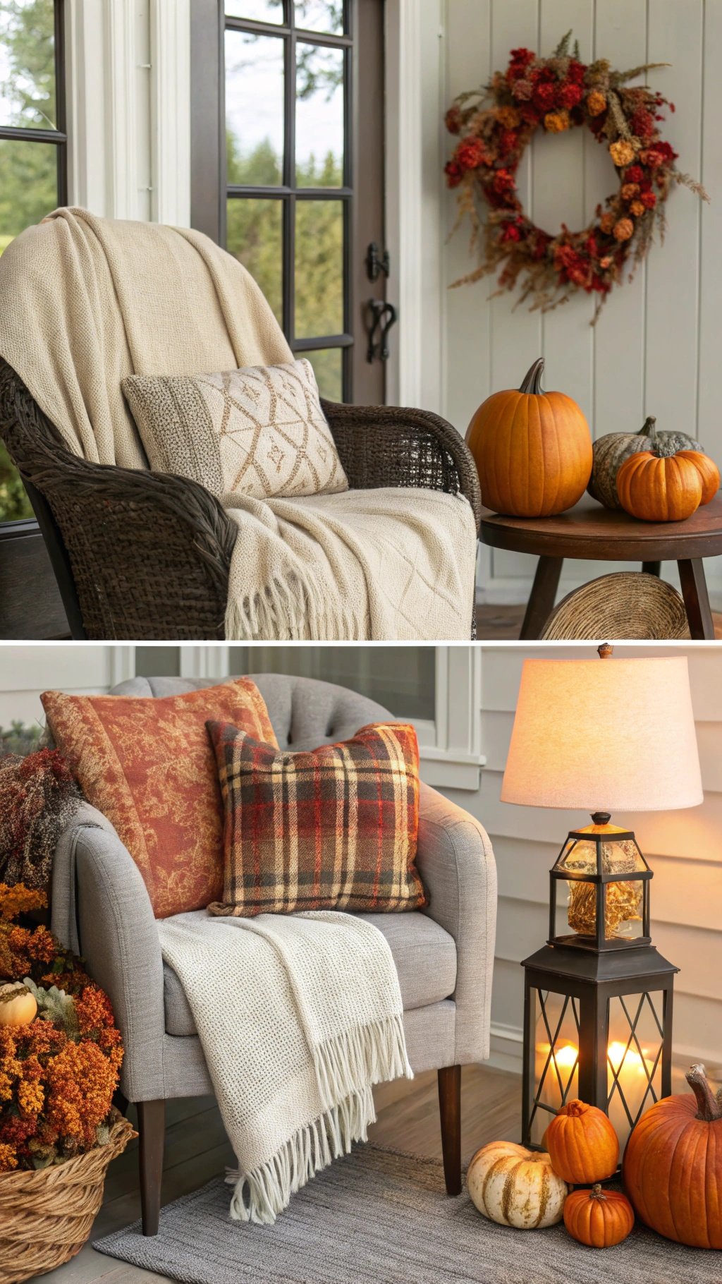 8 Cozy Fall Home Decor Ideas to Transform Your Space Cozy fall home decor with pumpkins, blankets, and candles