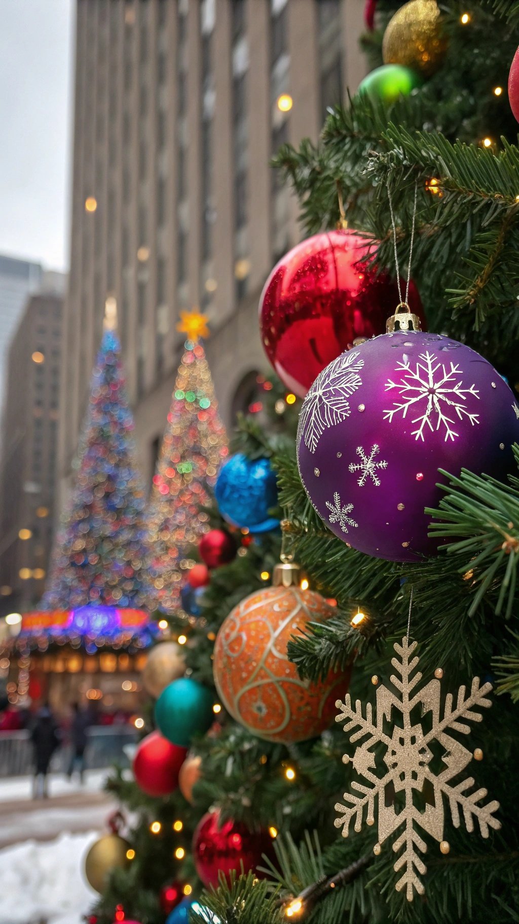 A beautifully decorated Christmas tree with colorful ornaments and lights, embodying the festive spirit of December.