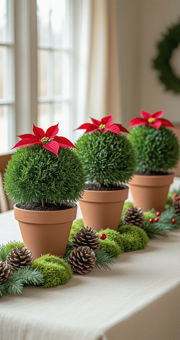 Table Topiaries Transform Your Holiday Table With These Poinsettia Centerpiece Ideas ...