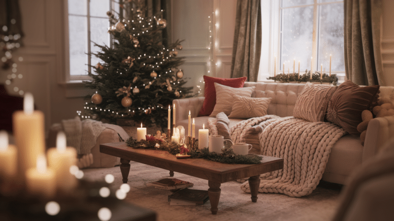 Warm Cozy Christmas Living Room