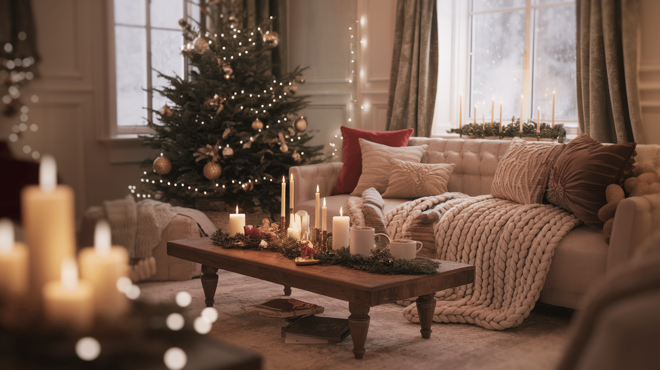 Warm Cozy Christmas Living Room