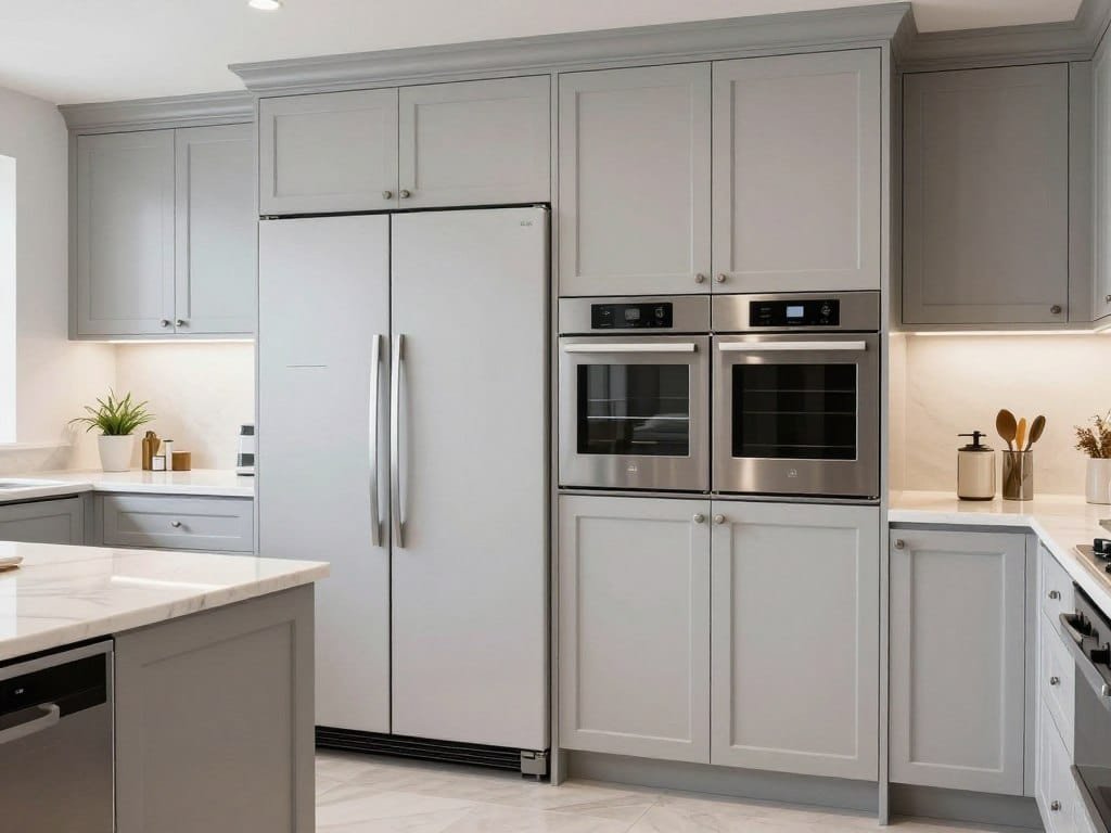Two-tone kitchen with panel-ready appliances