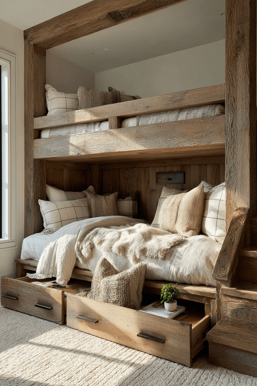 25 Bunk Bed Ideas with Storage to Maximize Small Bedrooms