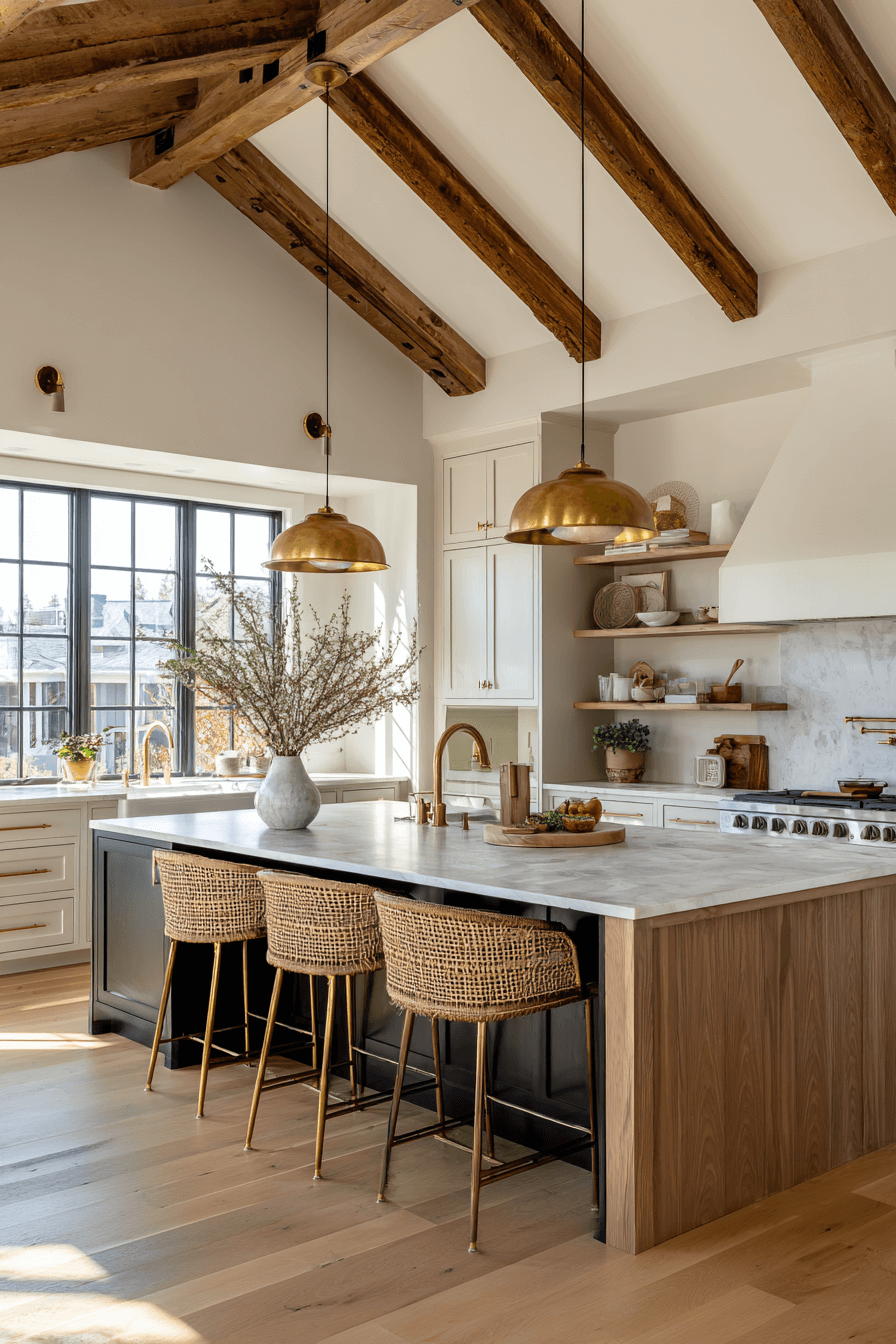 25 Barndominium Kitchen Ideas with Rustic Beams and Clean Lines