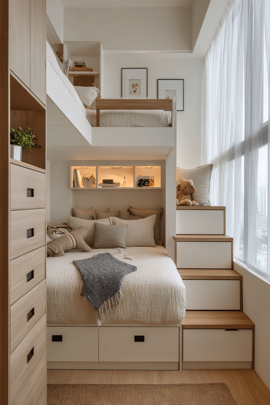 25 Bunk Bed Ideas with Storage to Maximize Small Bedrooms