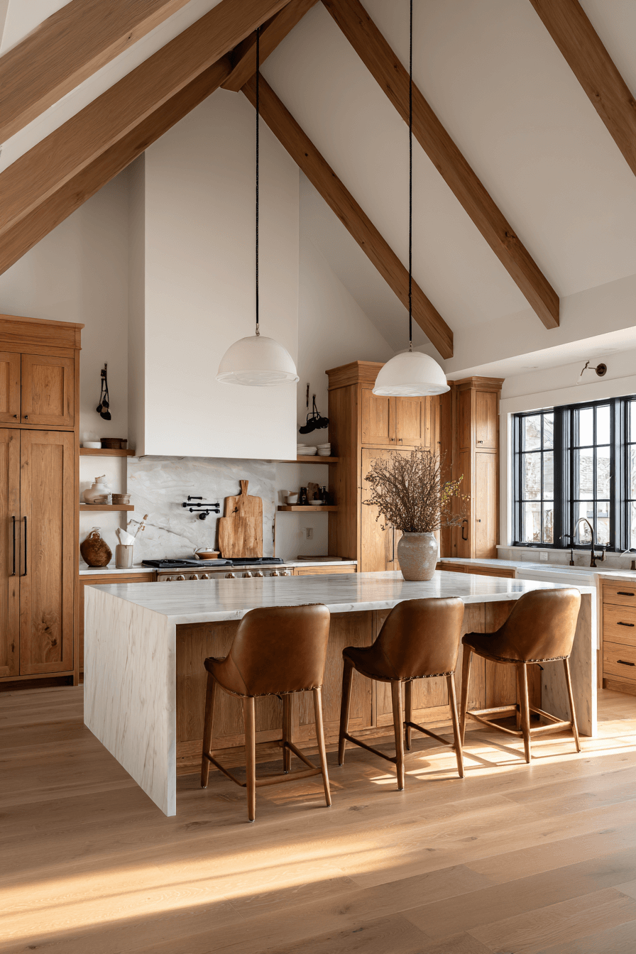 25 Barndominium Kitchen Ideas with Rustic Beams and Clean Lines