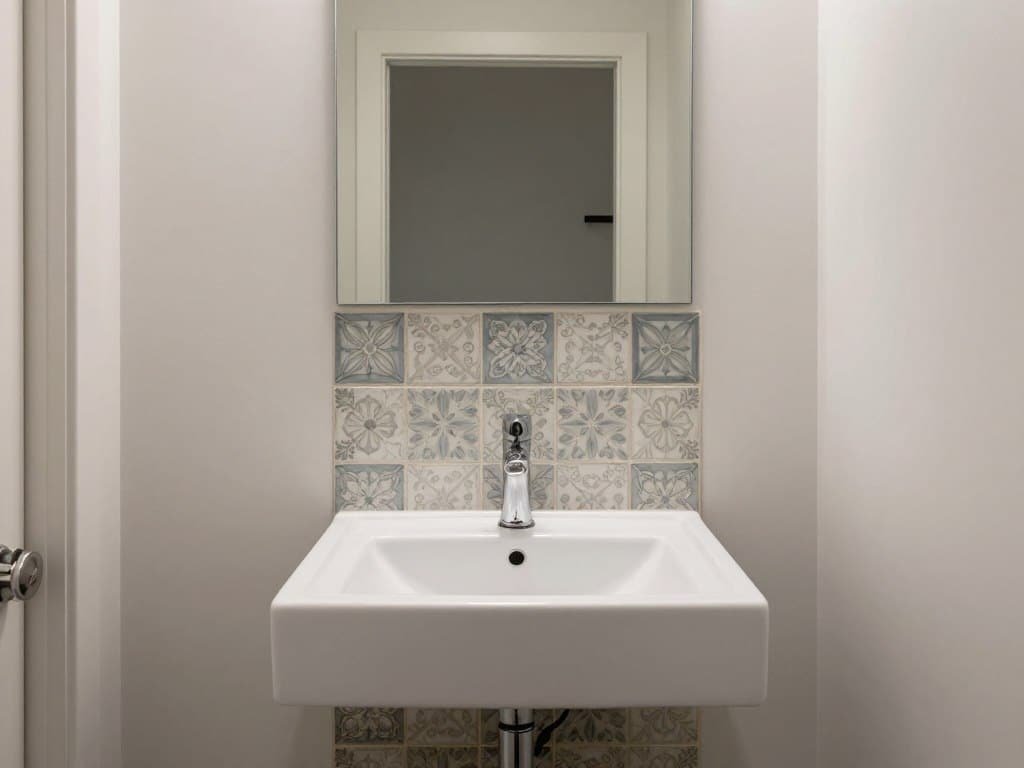 Luxury accent in tiny bathroom