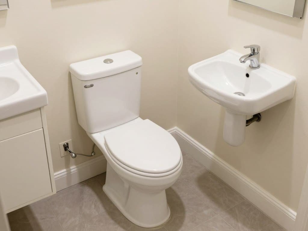 Properly scaled fixtures in tiny bathroom