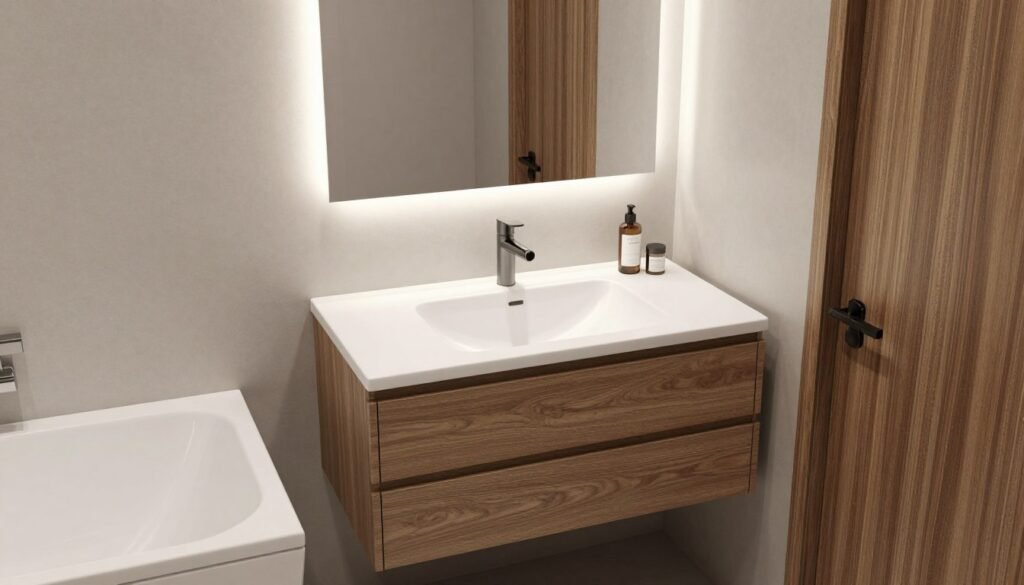 floating vanity in small bathroom with tub layout floating vanity in small bathroom with tub layout
