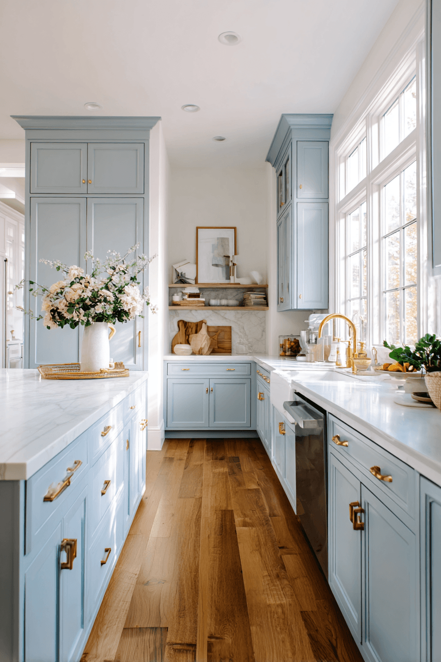 27 Blue Gray Kitchen Cabinets That Feel Calm and Elegant