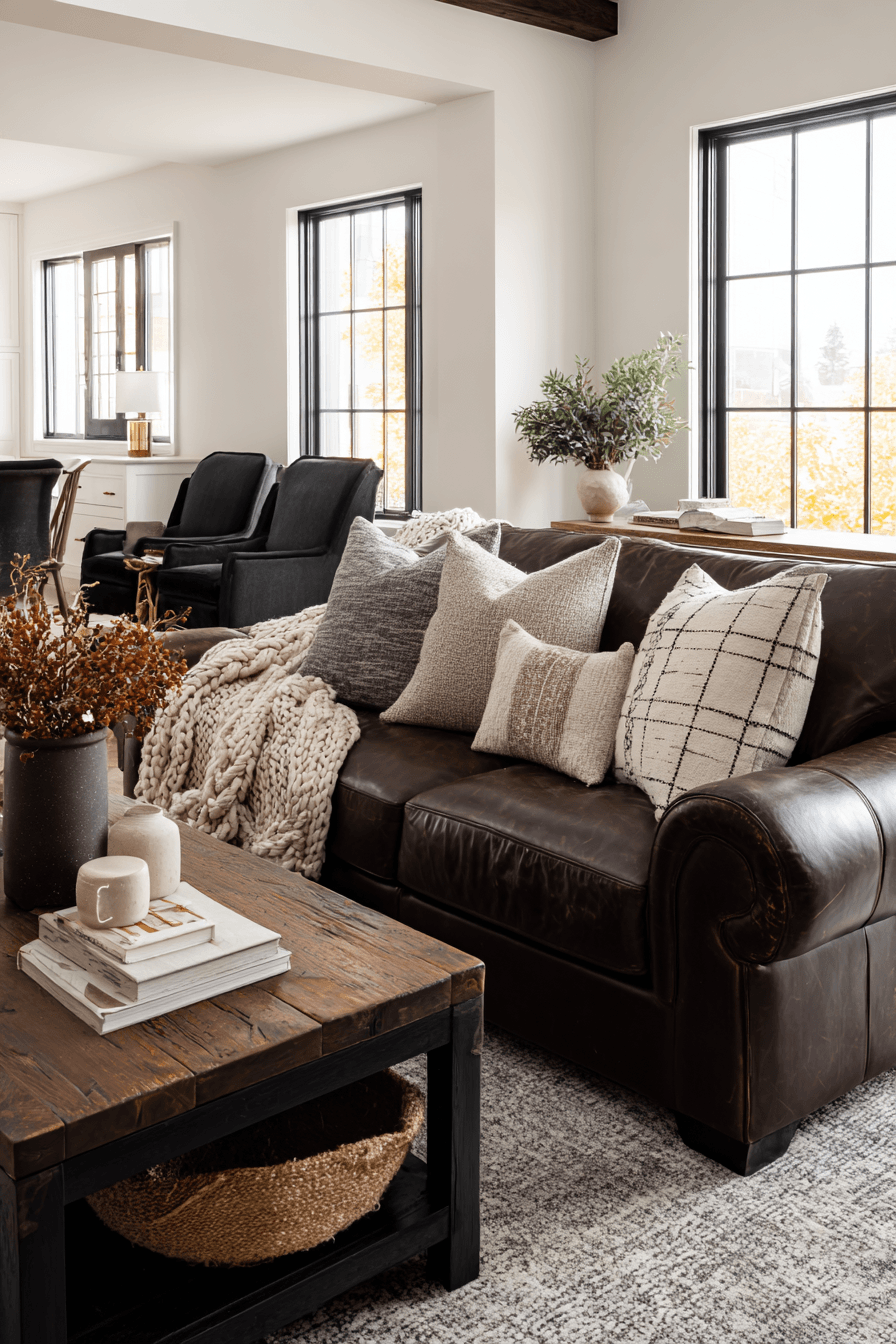 27 Black and Brown Living Room Designs That Feel Cozy and Elegant