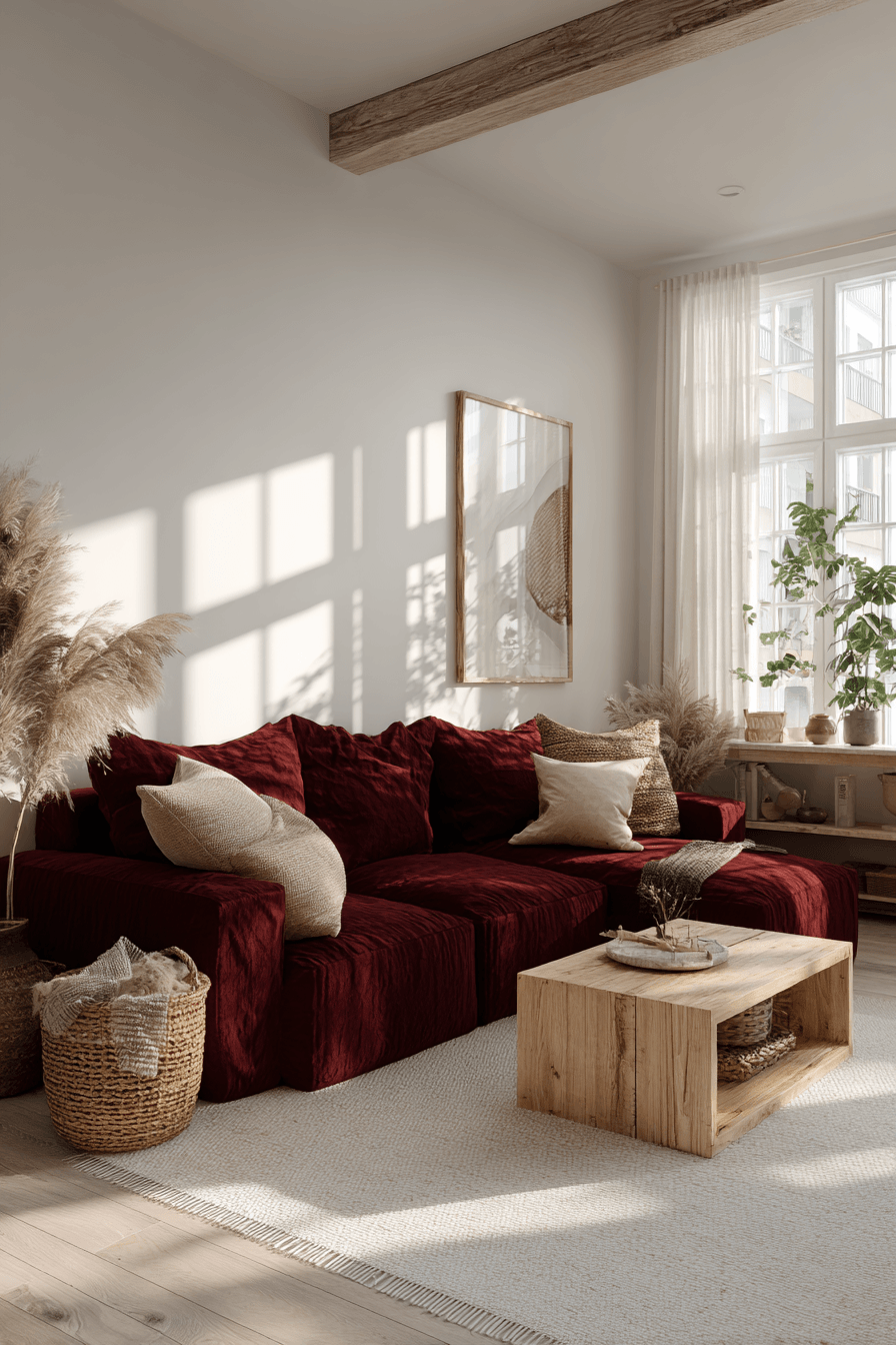 27 Burgundy Couch Living Room Ideas for a Rich and Stylish Space