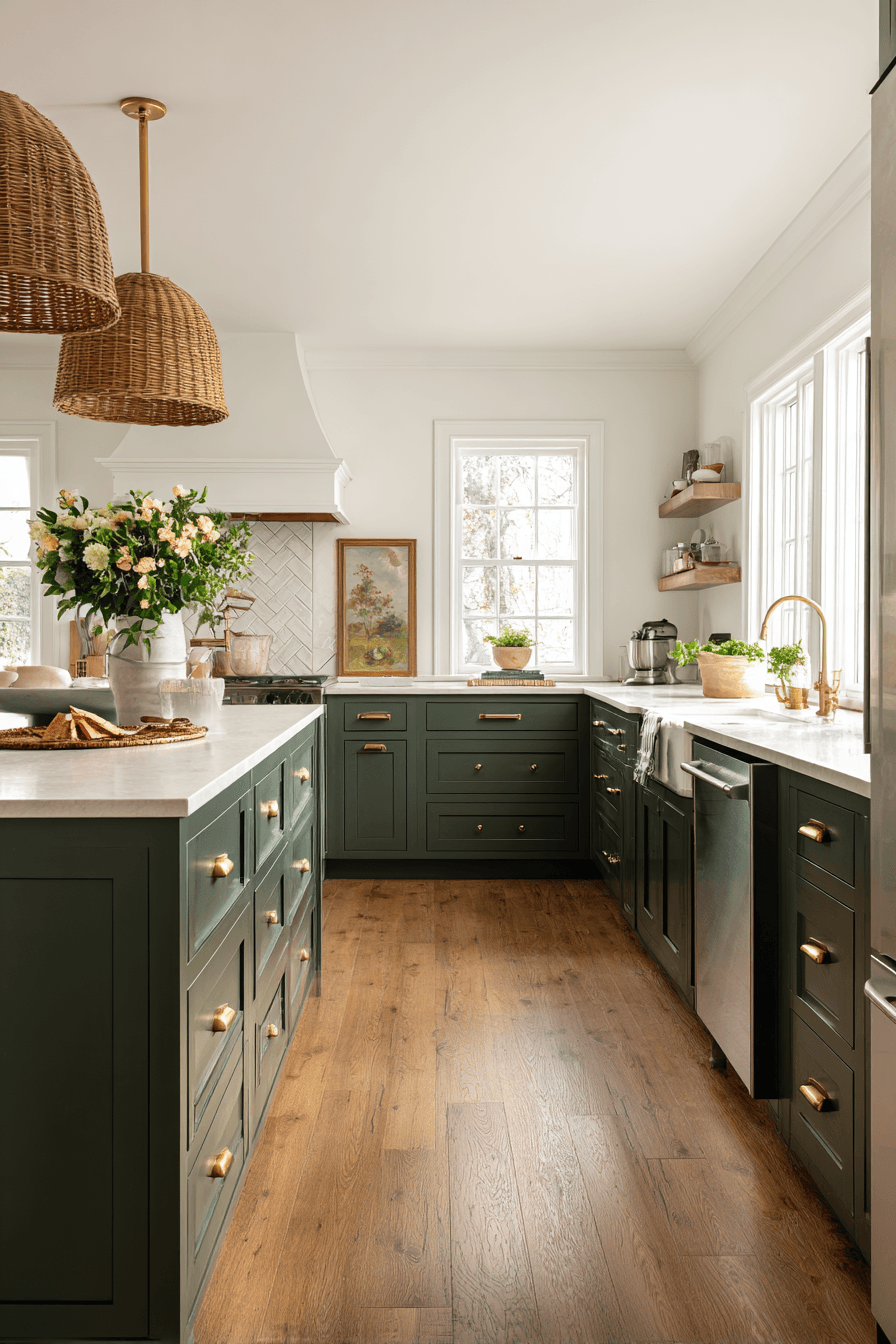 27 Pewter Green Kitchen Cabinet Ideas for a Calm and Timeless Home