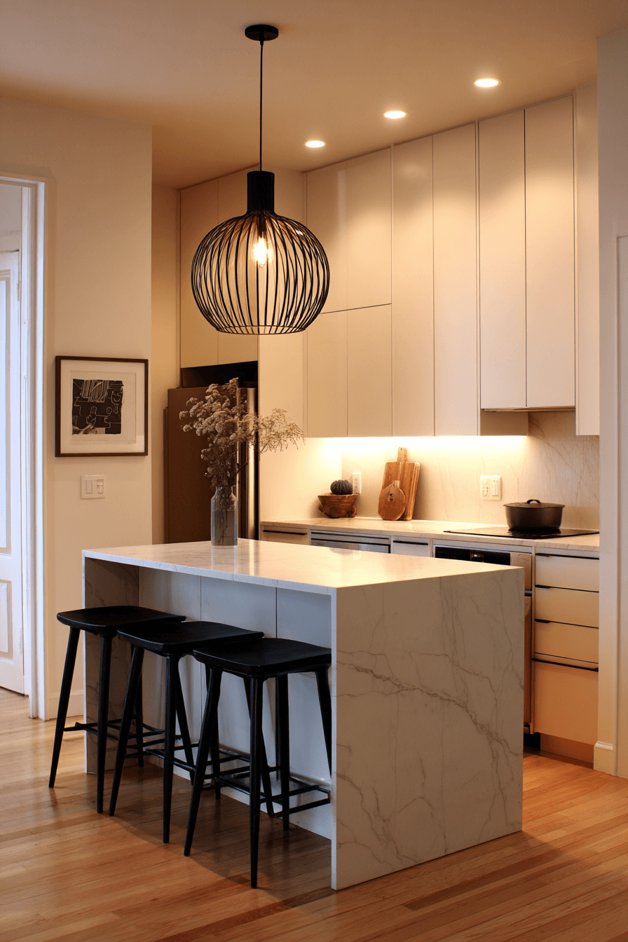 27 Cozy Small Kitchens With Islands That Look Surprisingly Spacious