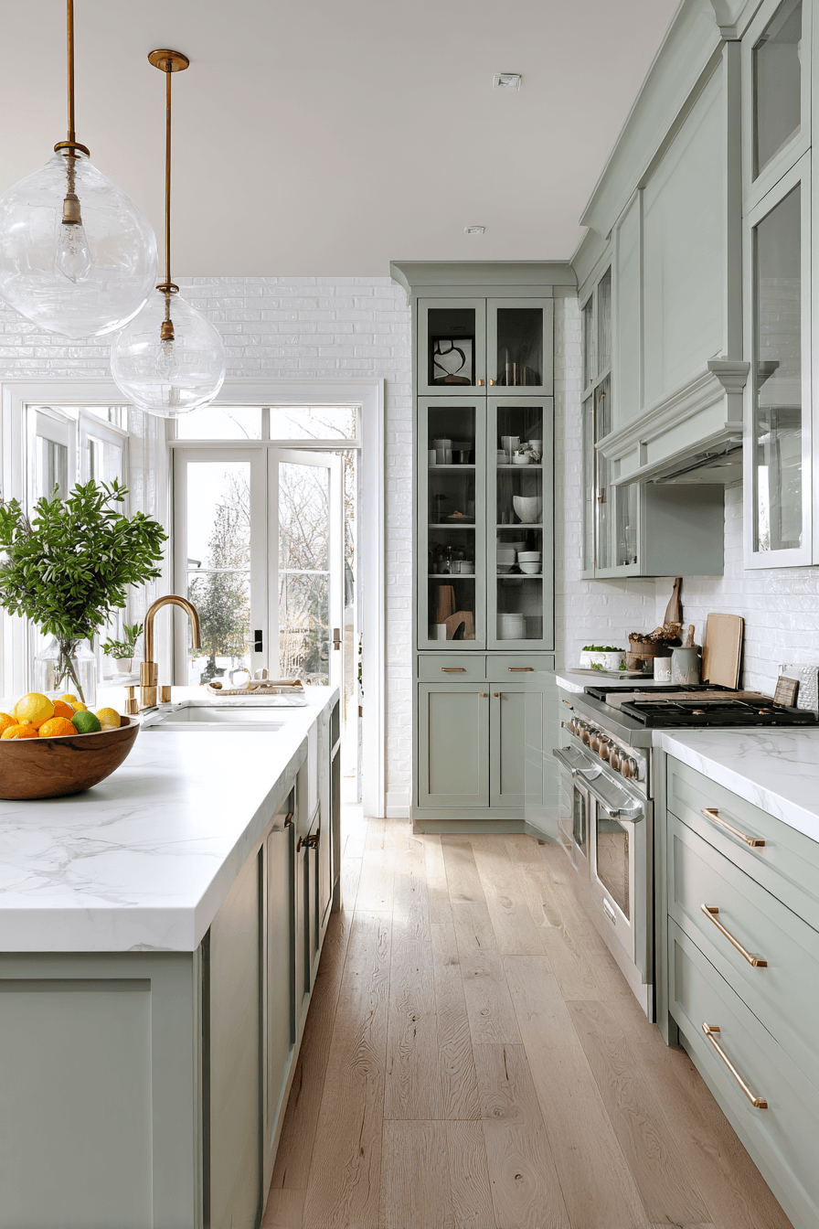27 Pewter Green Kitchen Cabinet Ideas for a Calm and Timeless Home