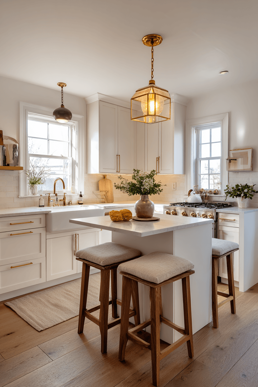 27 Cozy Small Kitchens With Islands That Look Surprisingly Spacious