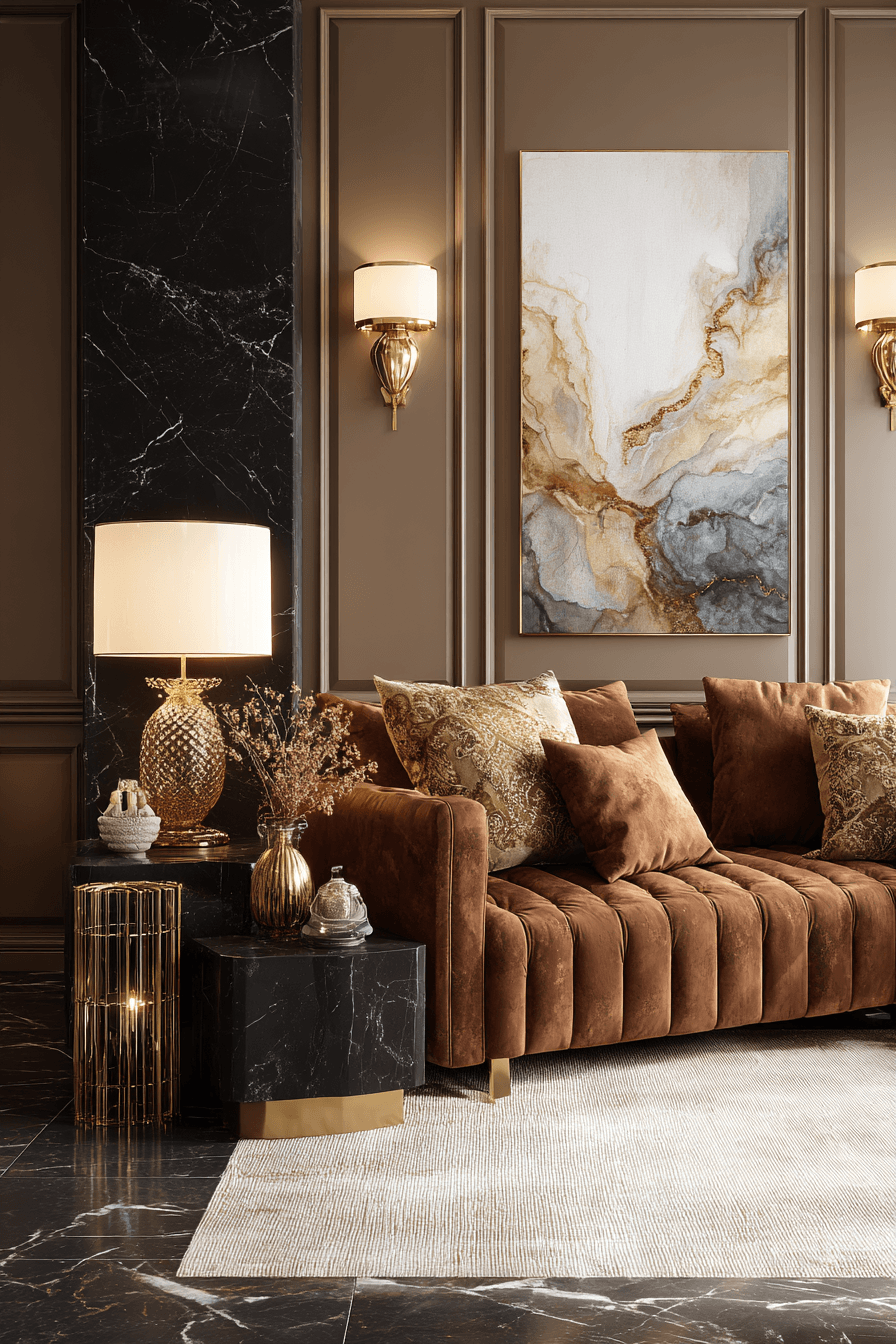 27 Black and Brown Living Room Designs That Feel Cozy and Elegant