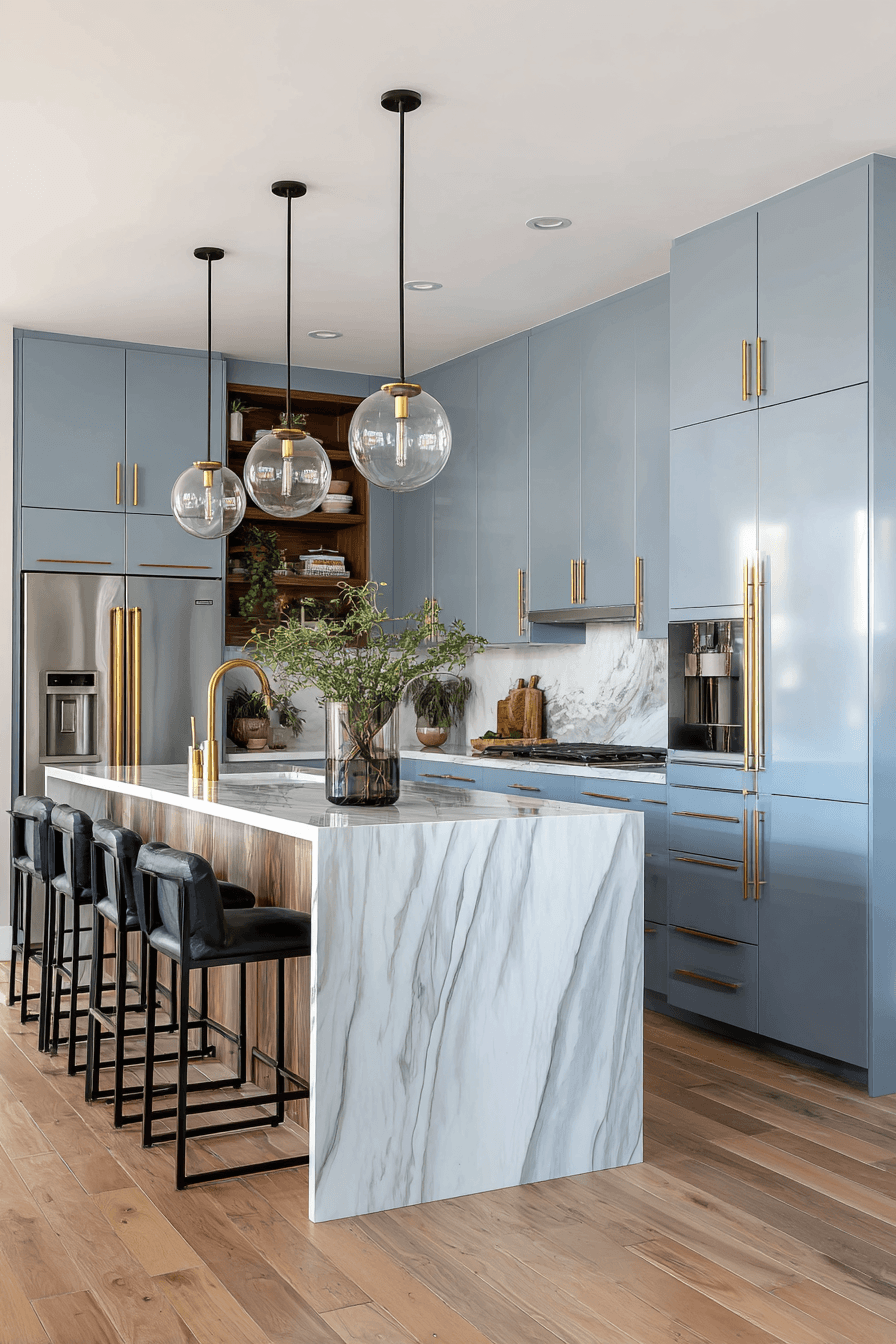 27 Blue Gray Kitchen Cabinets That Feel Calm and Elegant