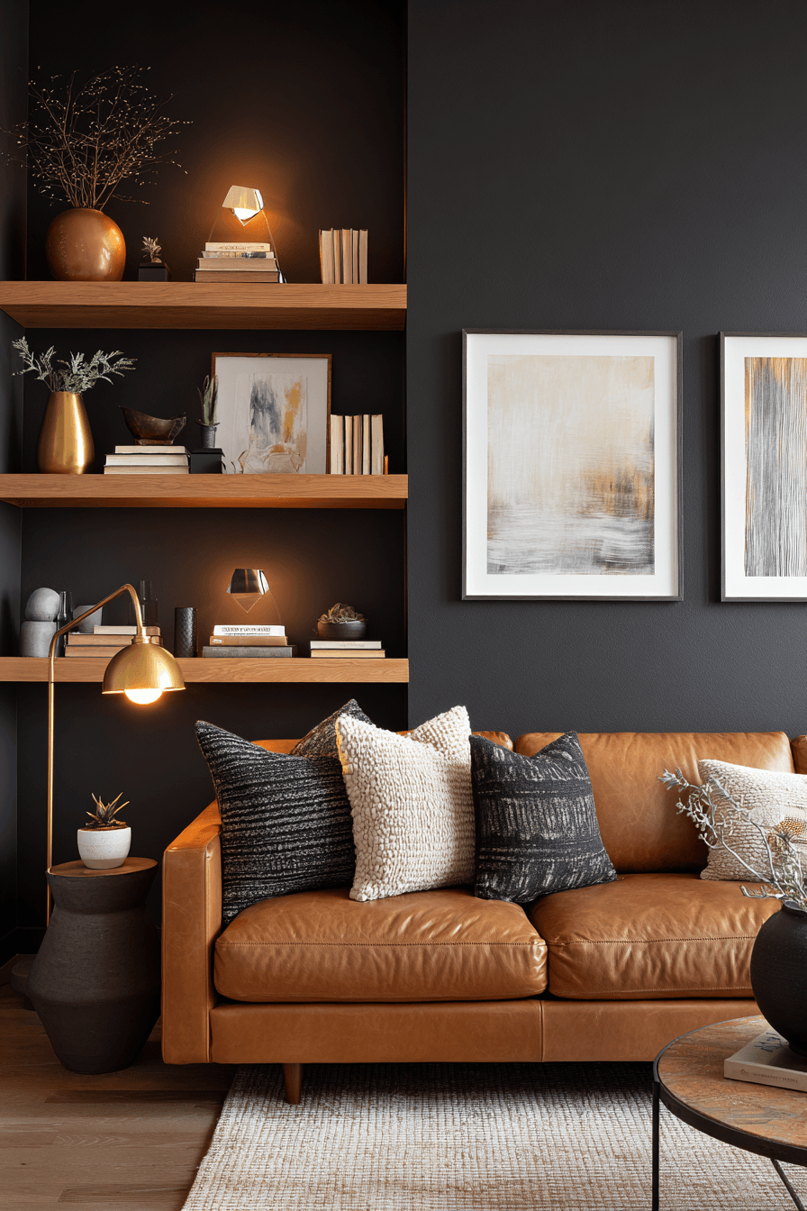 27 Black and Brown Living Room Designs That Feel Cozy and Elegant