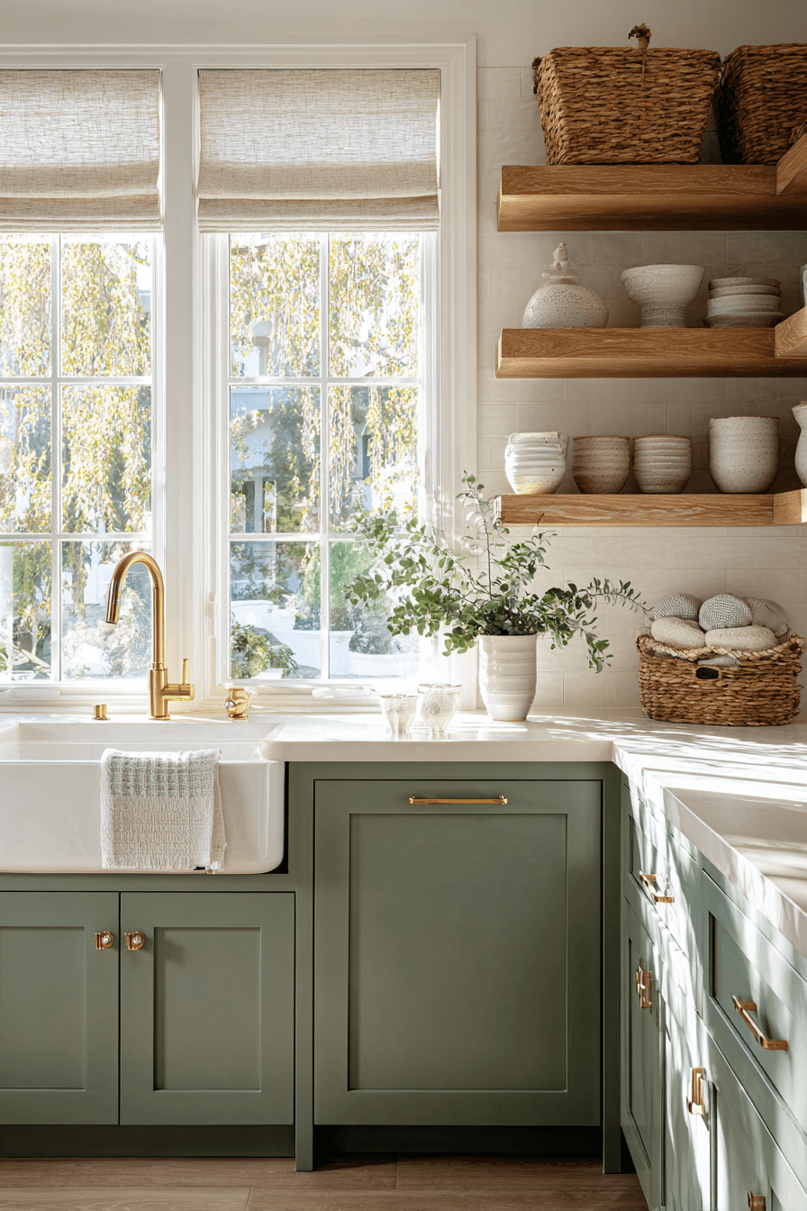 27 Pewter Green Kitchen Cabinet Ideas for a Calm and Timeless Home
