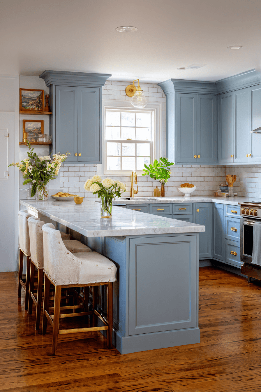 27 Blue Gray Kitchen Cabinets That Feel Calm and Elegant