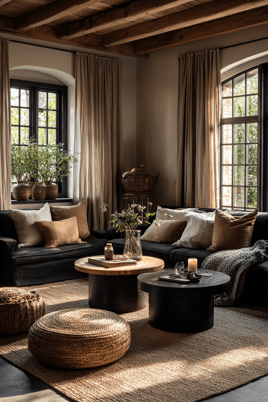 27 Black and Brown Living Room Designs That Feel Cozy and Elegant