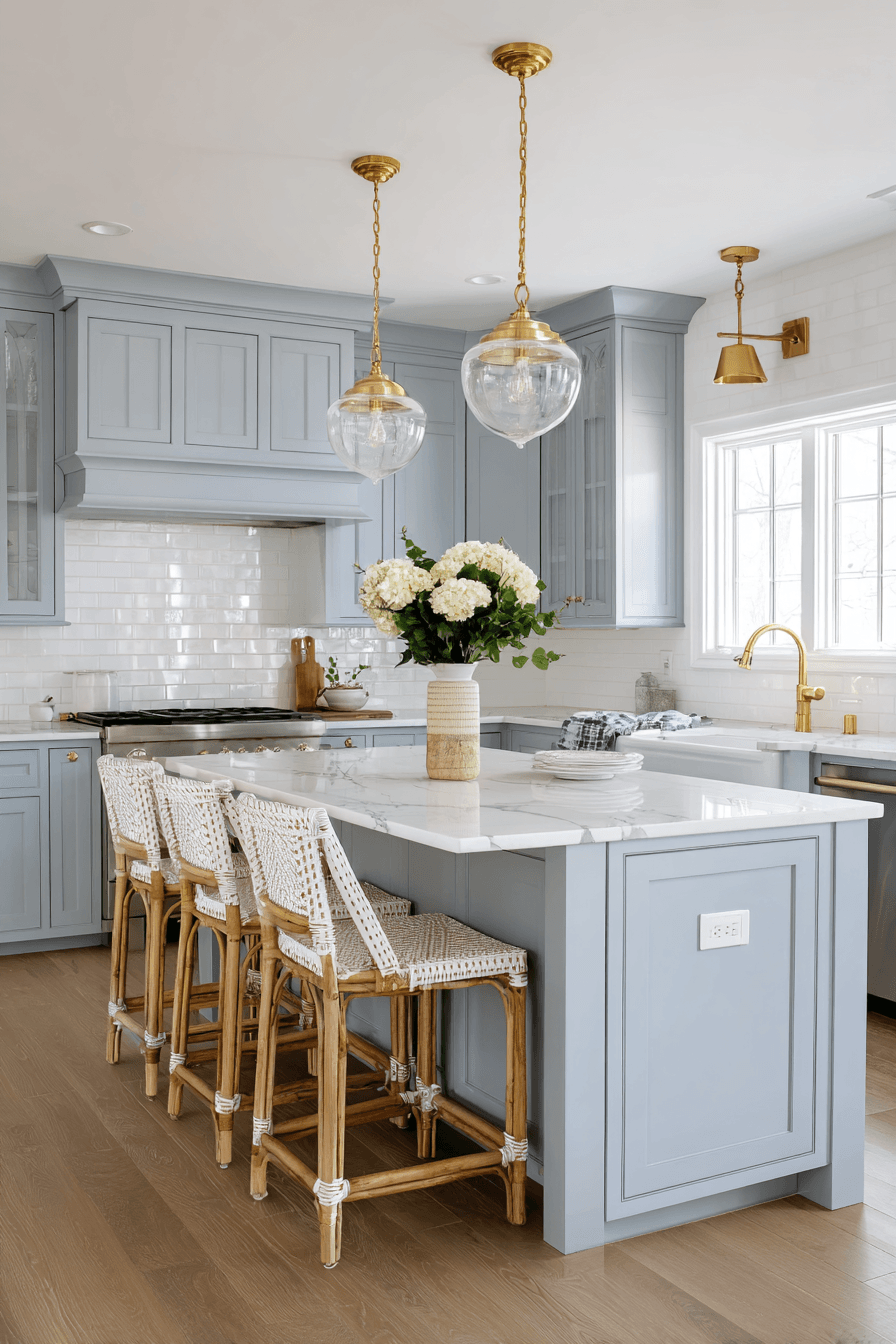 27 Blue Gray Kitchen Cabinets That Feel Calm and Elegant