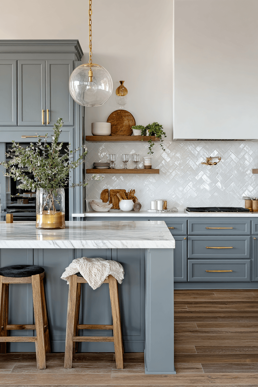 27 Blue Gray Kitchen Cabinets That Feel Calm and Elegant