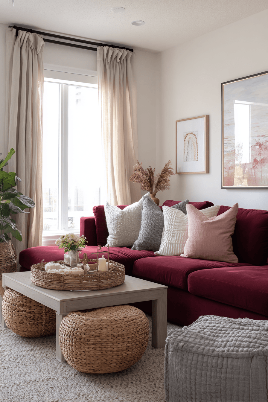 27 Burgundy Couch Living Room Ideas for a Rich and Stylish Space