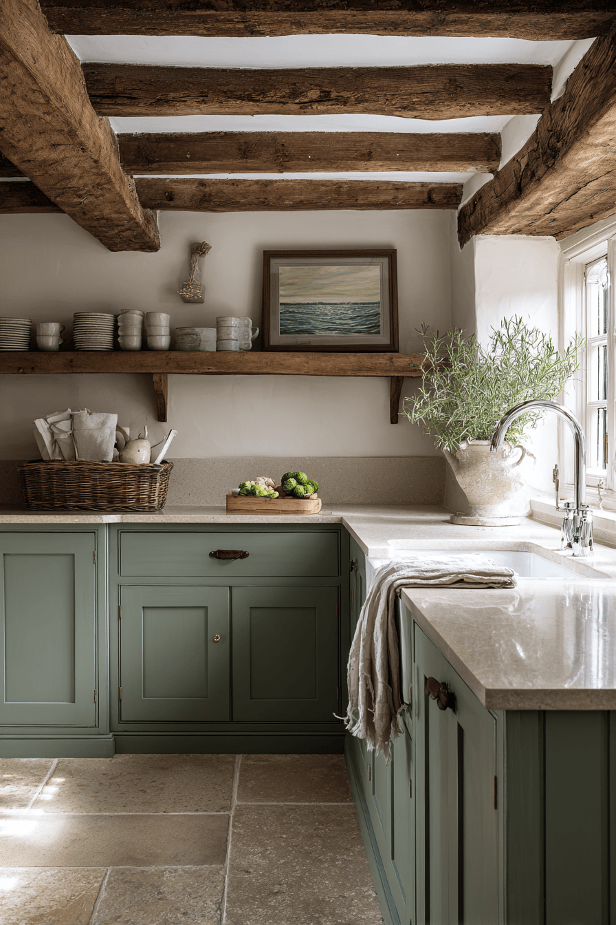 27 Pewter Green Kitchen Cabinet Ideas for a Calm and Timeless Home