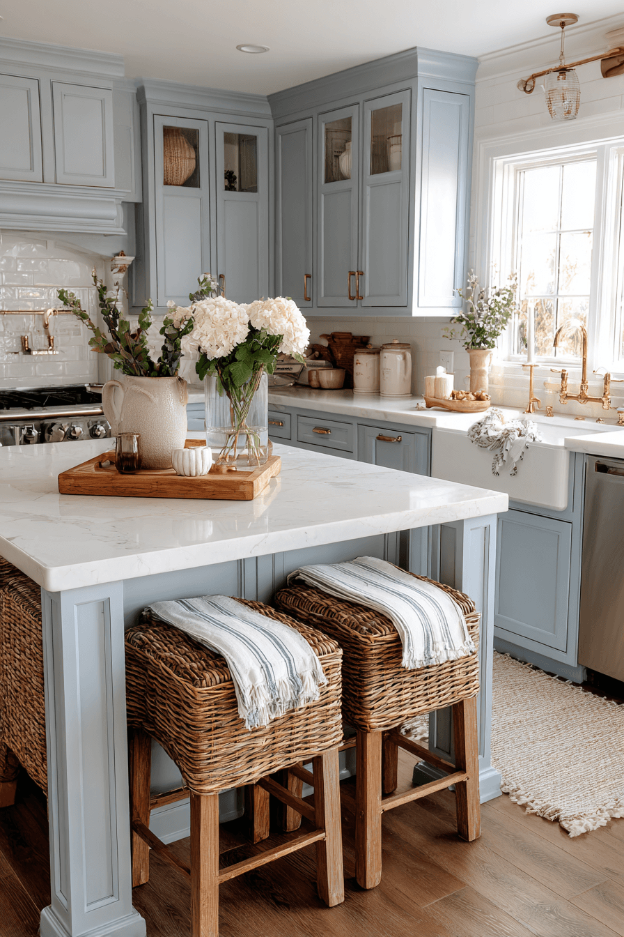27 Blue Gray Kitchen Cabinets That Feel Calm and Elegant