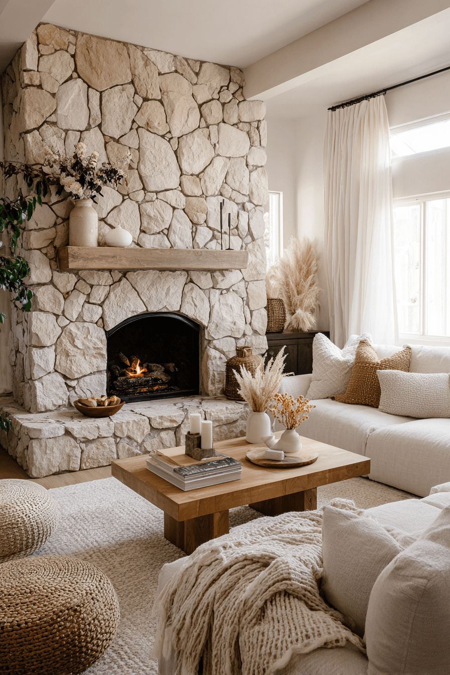 27 Rustic Living Room With Fireplace Ideas for a Cozy Retreat