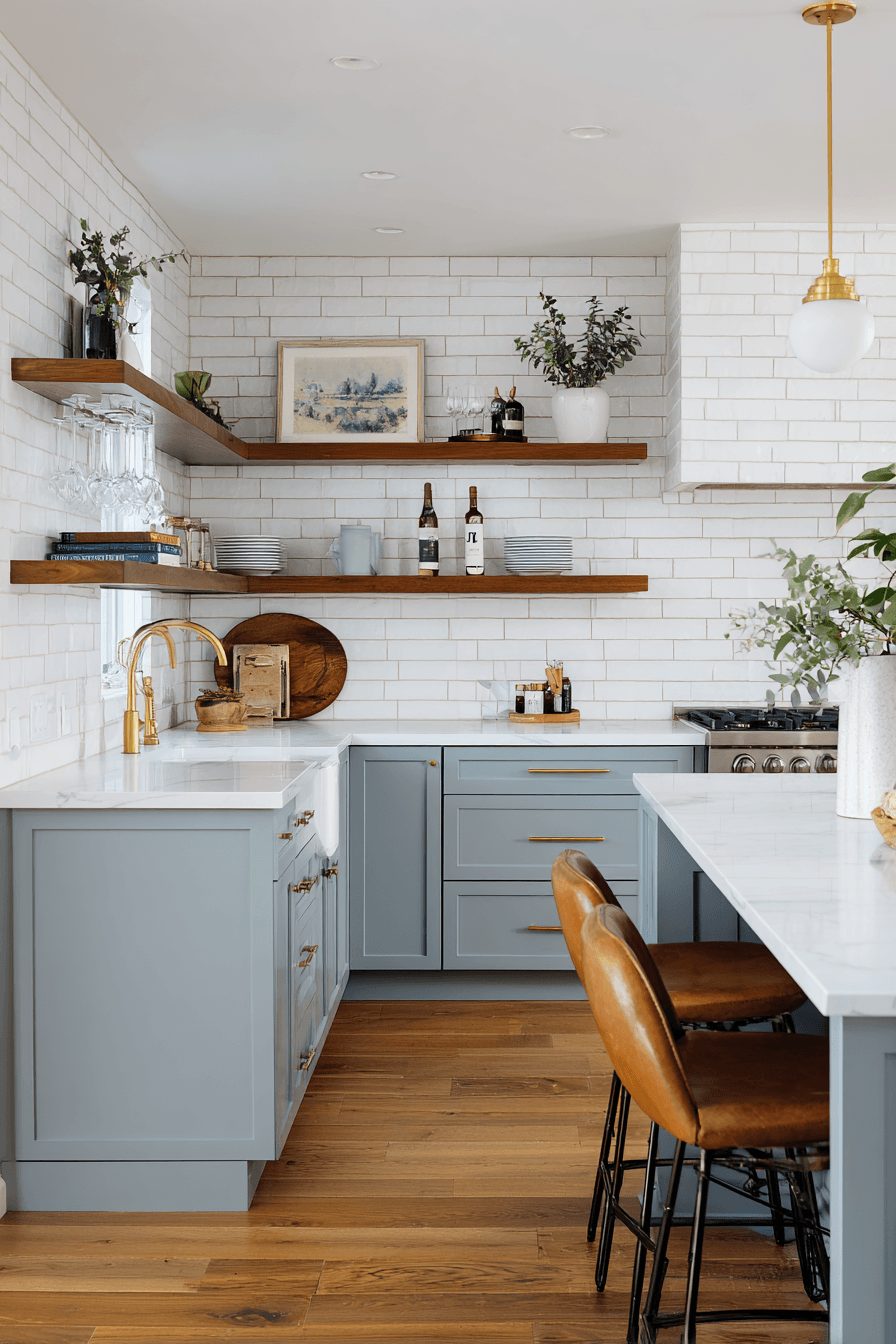 27 Blue Gray Kitchen Cabinets That Feel Calm and Elegant
