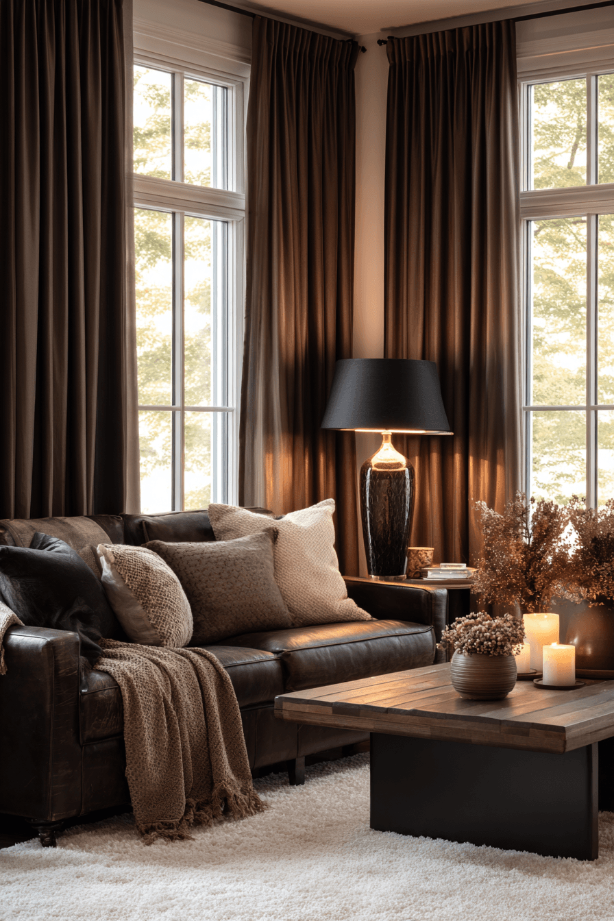 27 Black and Brown Living Room Designs That Feel Cozy and Elegant