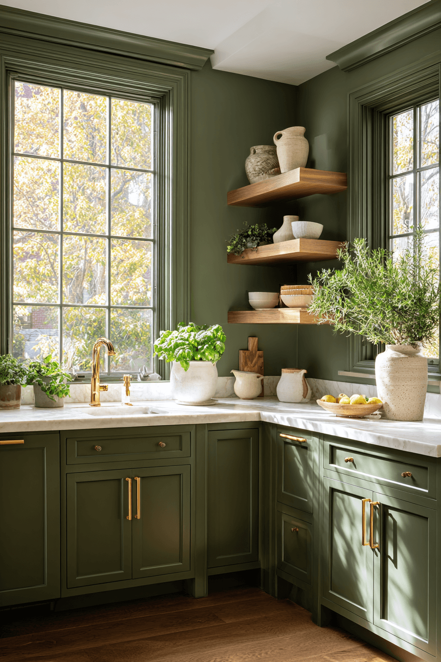 27 Pewter Green Kitchen Cabinet Ideas for a Calm and Timeless Home