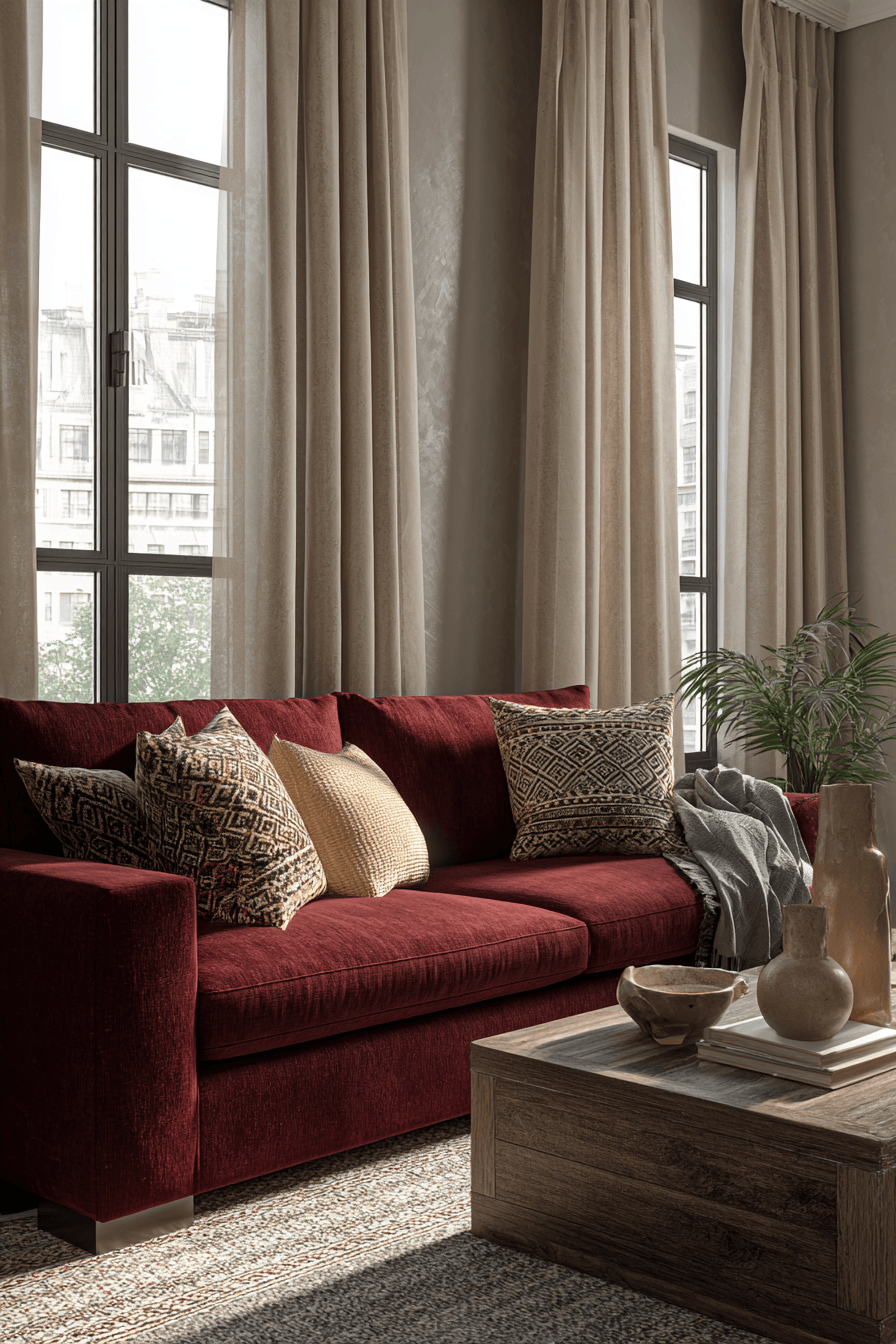 27 Burgundy Couch Living Room Ideas for a Rich and Stylish Space