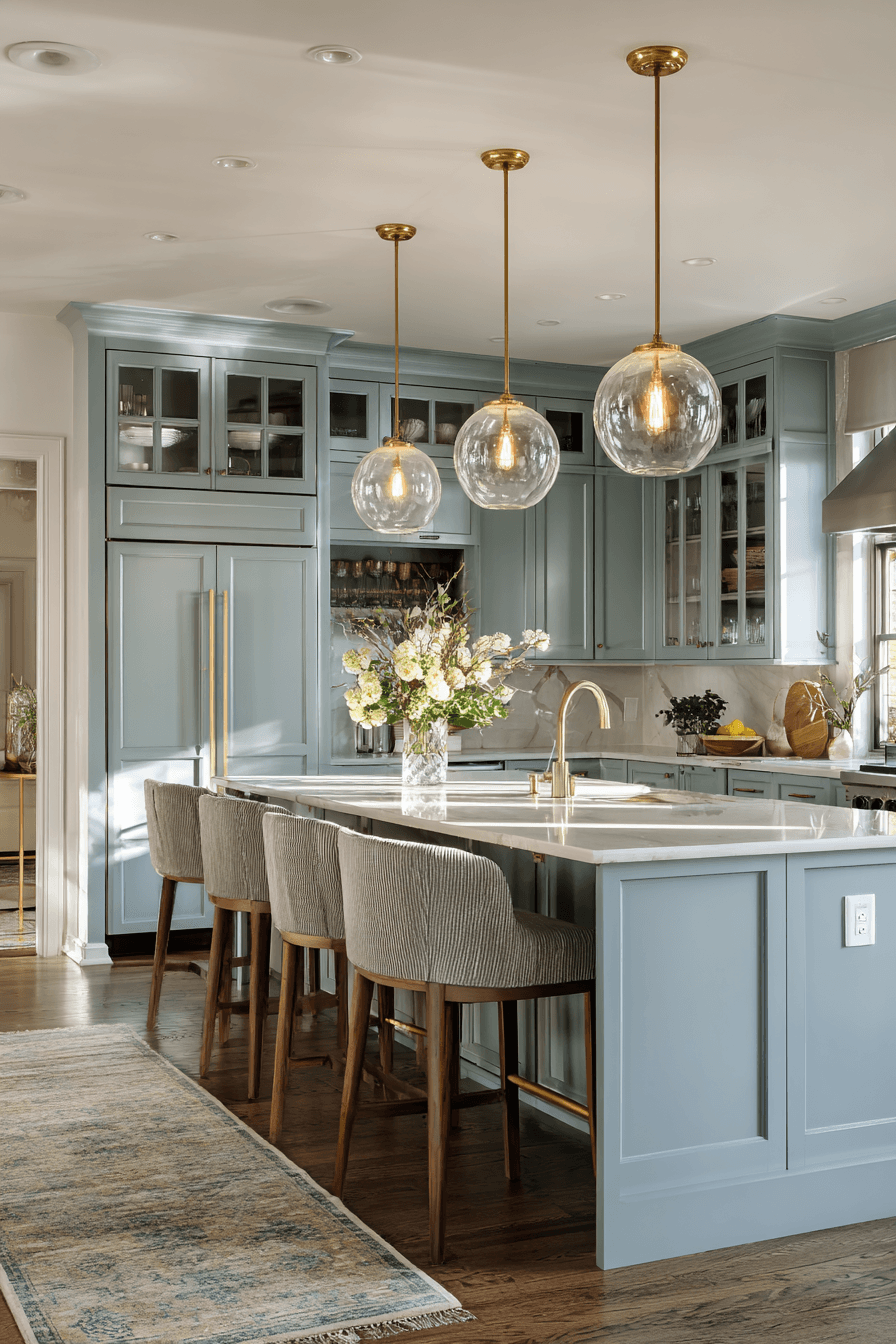 27 Blue Gray Kitchen Cabinets That Feel Calm and Elegant