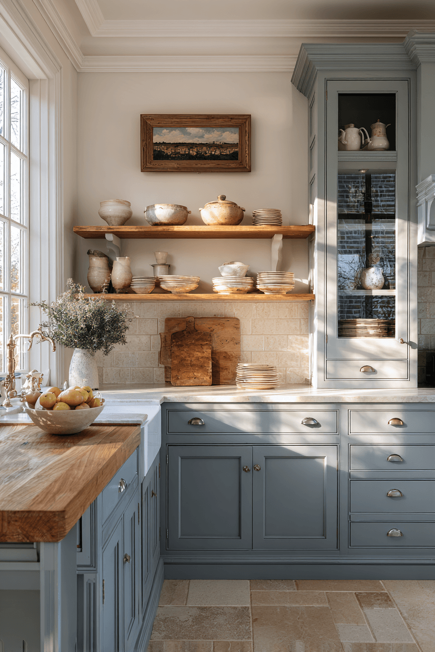 27 Blue Gray Kitchen Cabinets That Feel Calm and Elegant