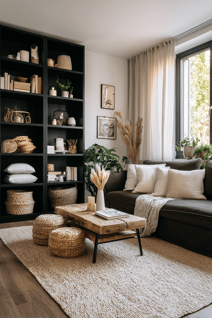 27 Black and Brown Living Room Designs That Feel Cozy and Elegant