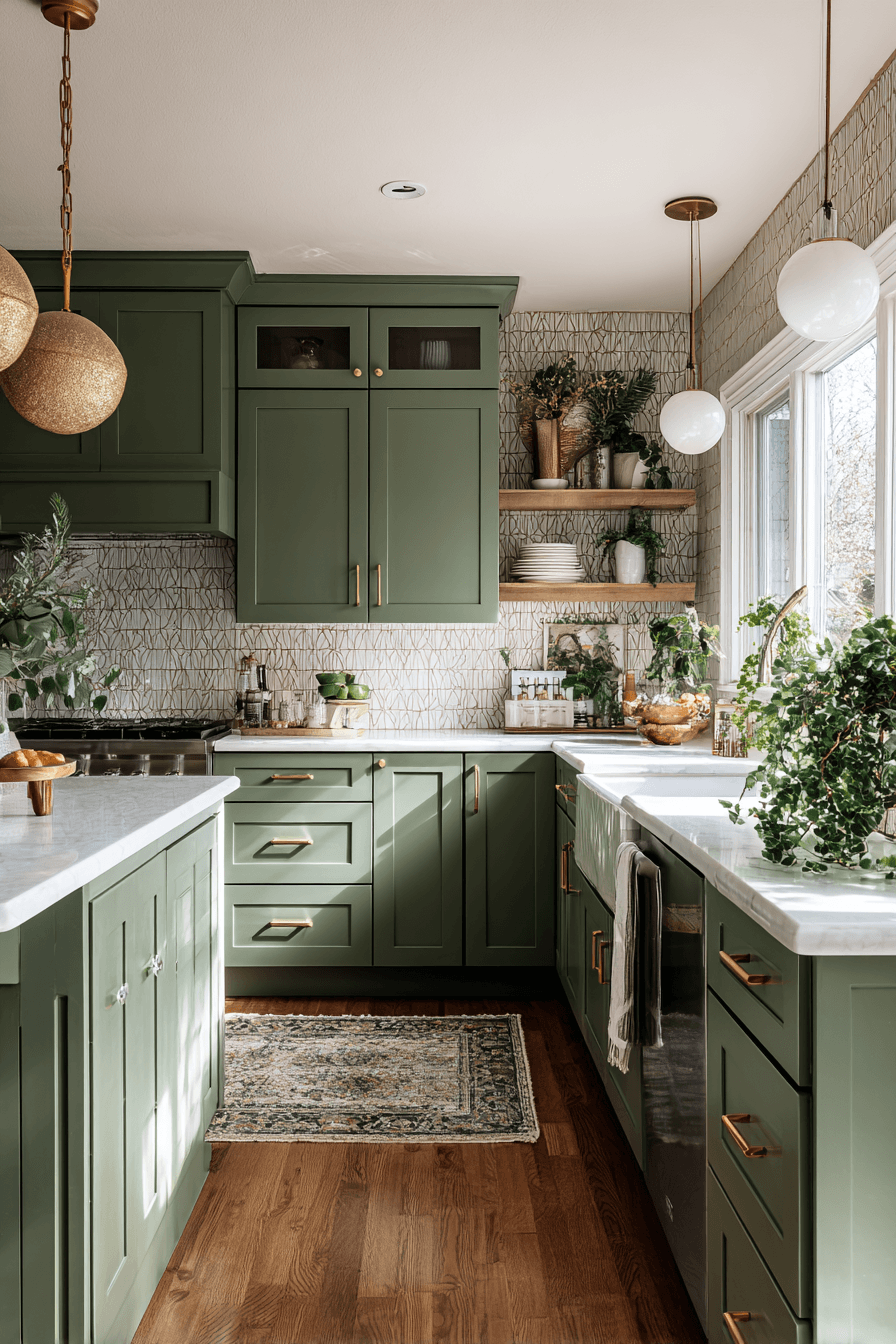 27 Pewter Green Kitchen Cabinet Ideas for a Calm and Timeless Home