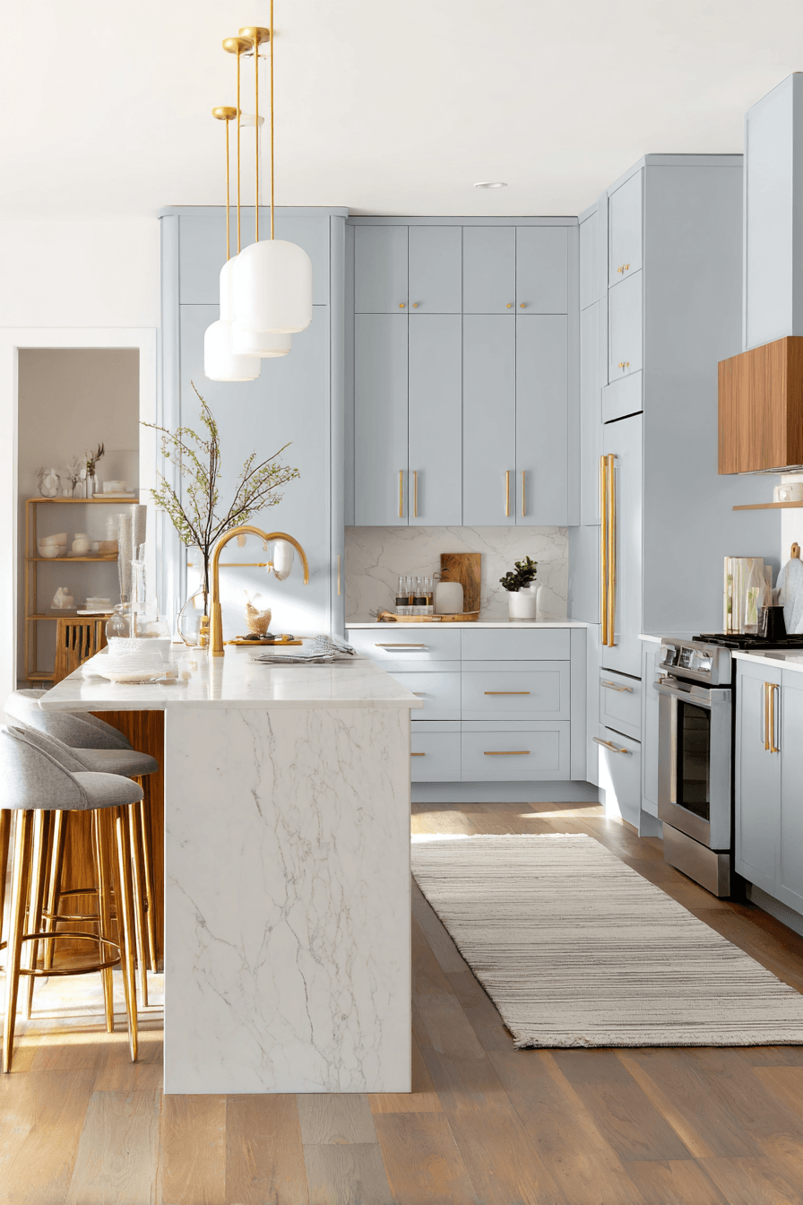 27 Blue Gray Kitchen Cabinets That Feel Calm and Elegant