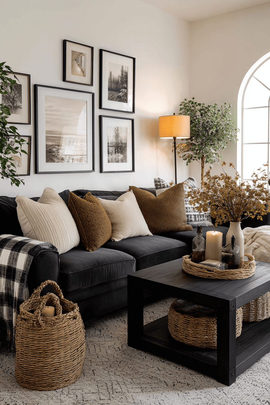 27 Black and Brown Living Room Designs That Feel Cozy and Elegant