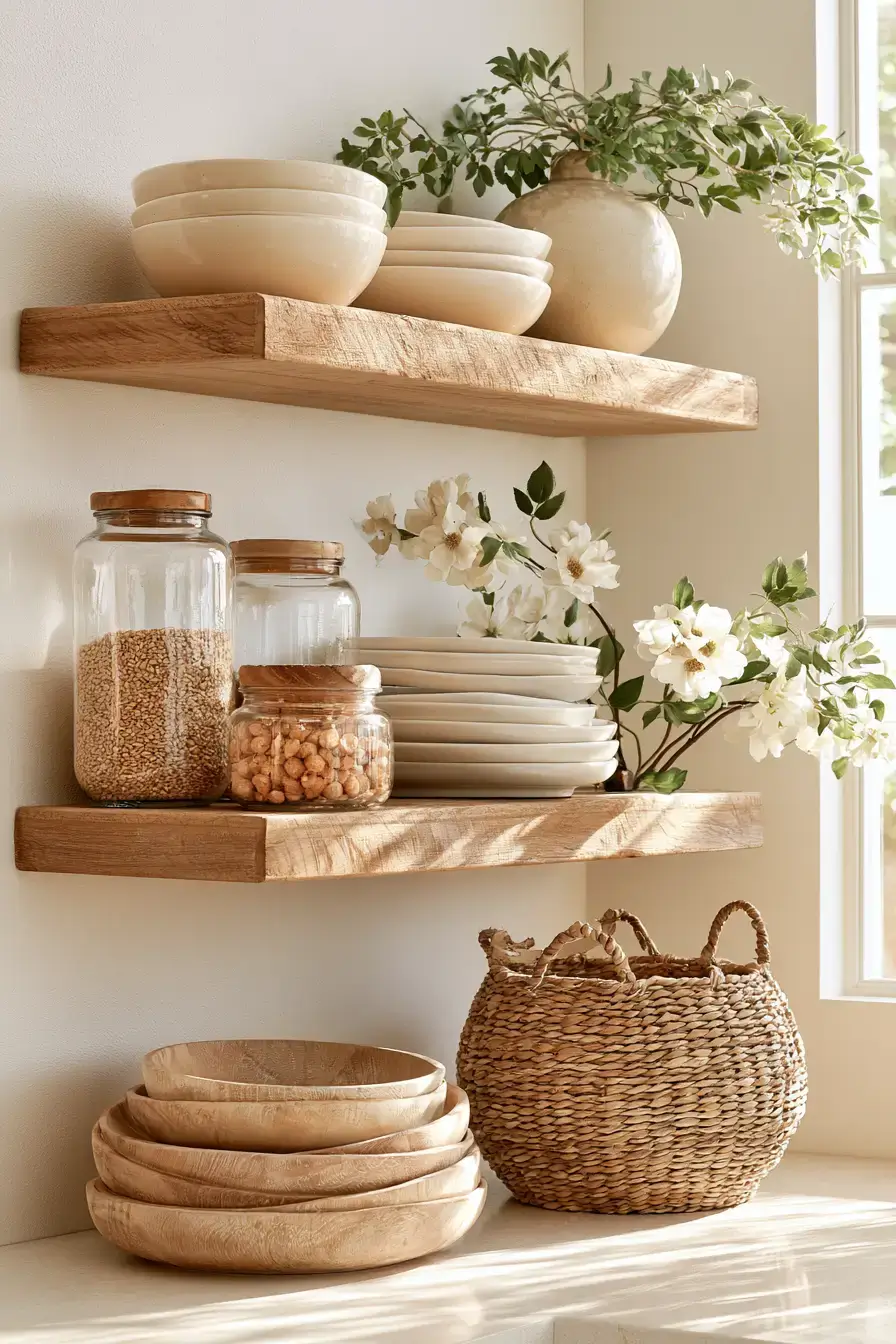 27 Cozy Kitchen Shelf Decor Ideas For A Warm Homey Look