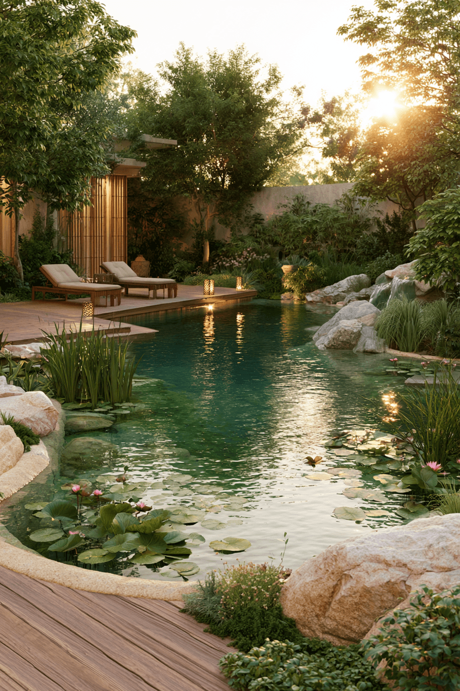 27 Cozy Natural Swimming Pool Designs for a Relaxing Garden Escape