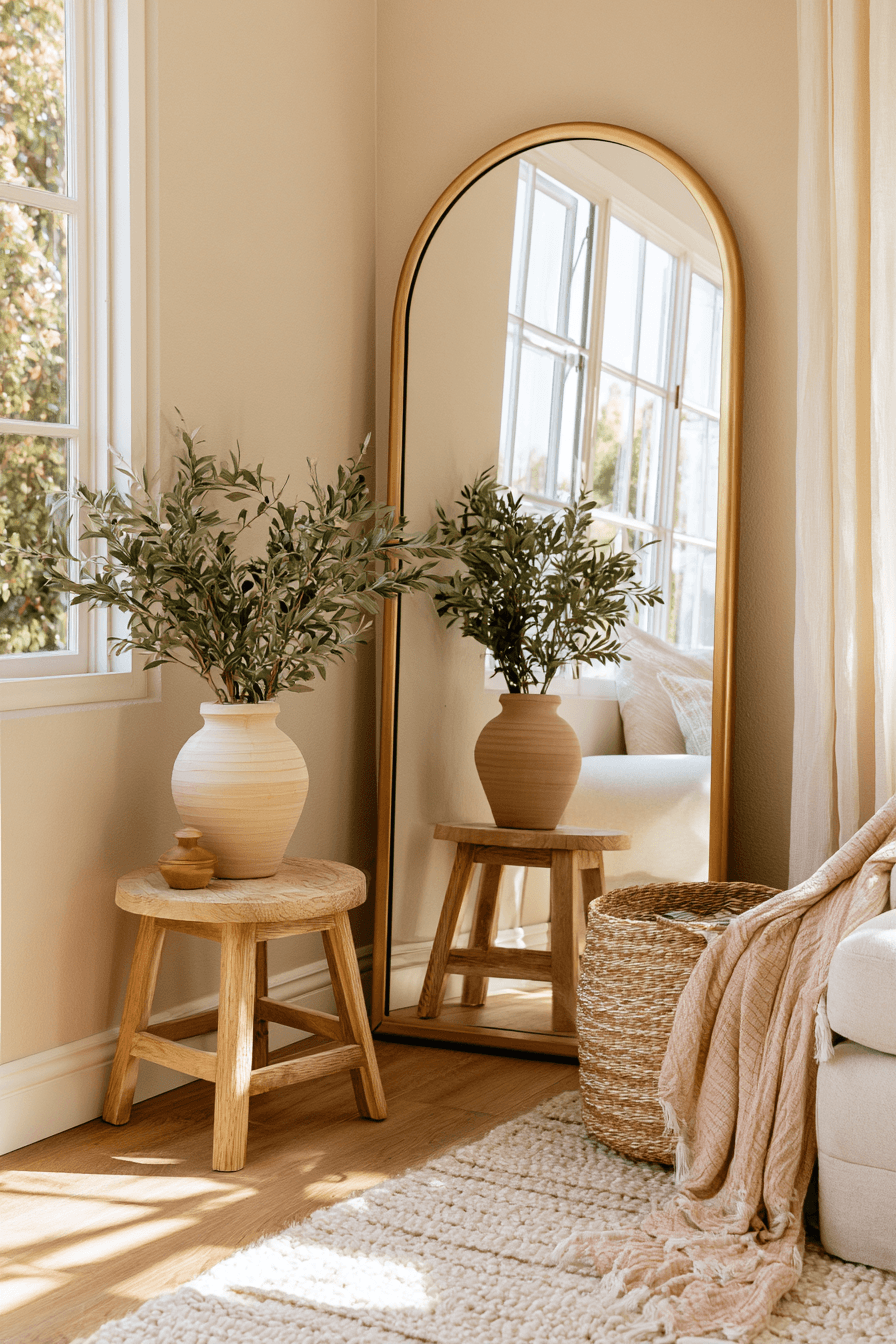 27 Gorgeous Corner Mirror Decor Ideas for a Polished Home