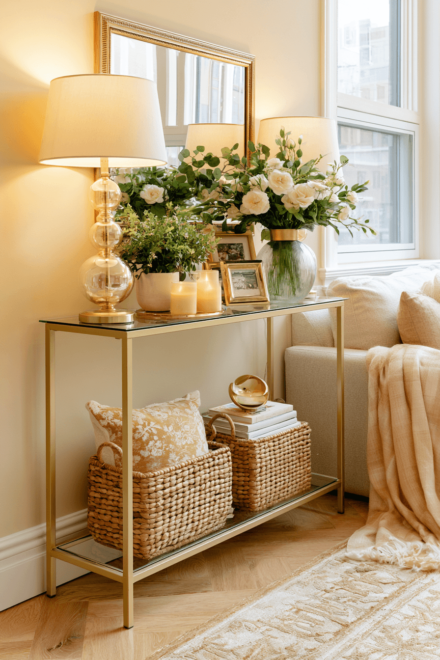 27 Cozy Console Table Decorating Behind Couch Looks