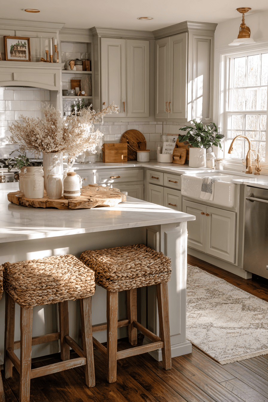 27 Warm Evergreen Fog Kitchen Cabinets