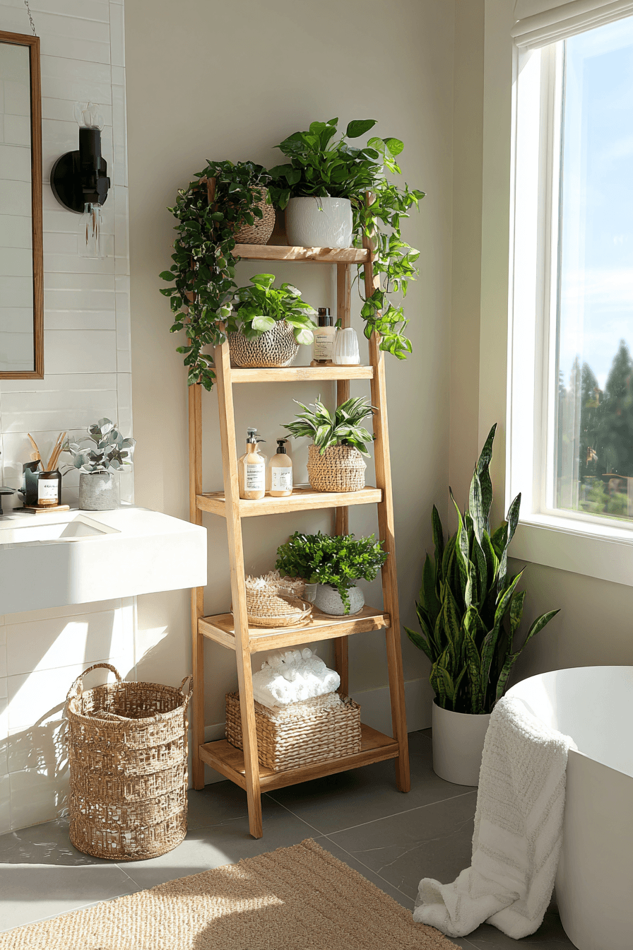 27 Cozy Bathroom Plant Decor Ideas