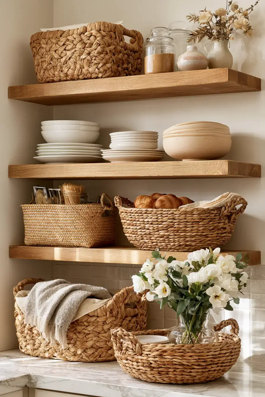 27 Cozy Kitchen Shelf Decor Ideas For A Warm Homey Look