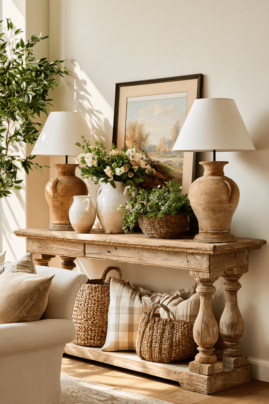 27 Cozy Console Table Decorating Behind Couch Looks